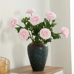 décoration intérieure moderne bouquet artificiel fleurs roses feuilles vertes mariage anniversaire pendaison crémaillère