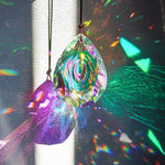 cristal décoratif transparent multicolore facettes géométriques cordelette décoration mariage maison