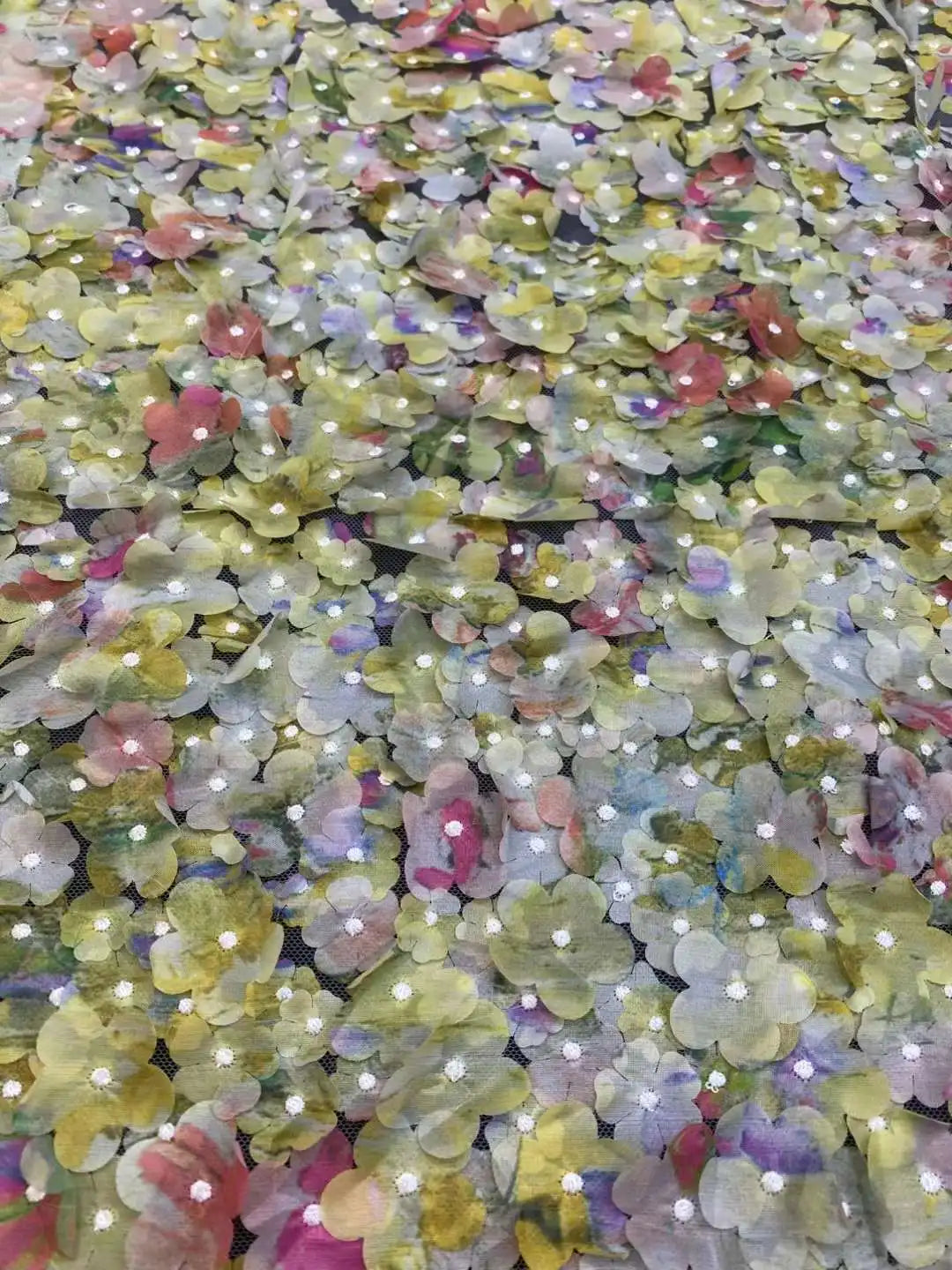 tissu polyester dentelle fleurs imprimées moderne élégant opaques soirée mariage partie