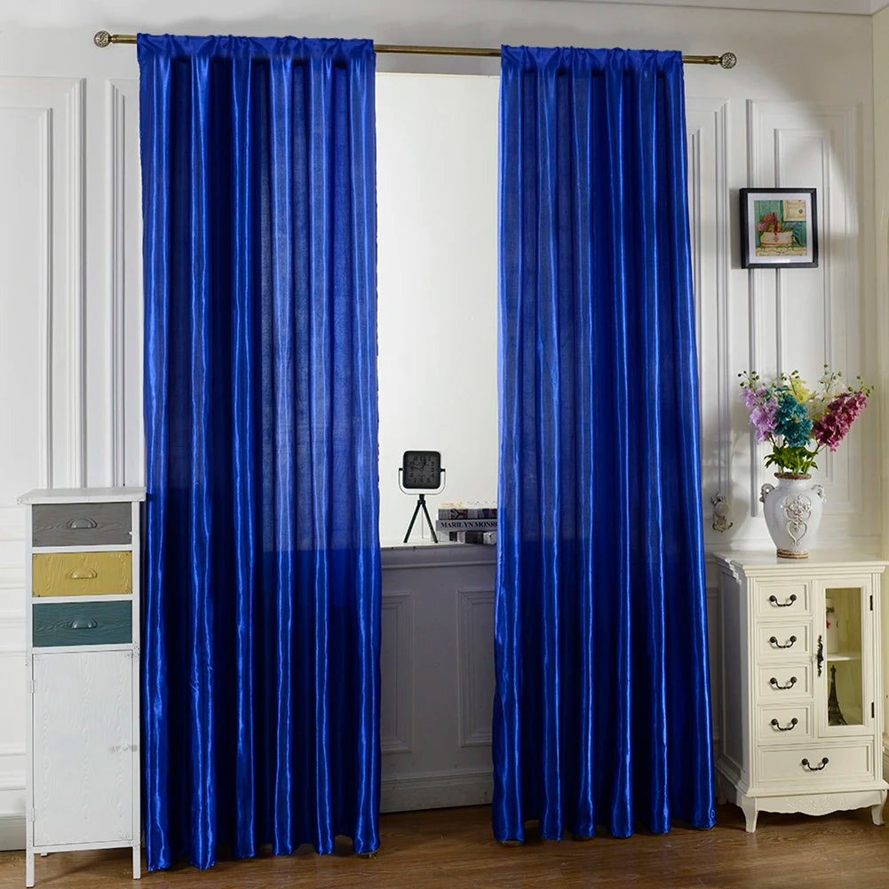 rideaux plissés blanc bleu rouge élégants semi transparent salon moderne polyester