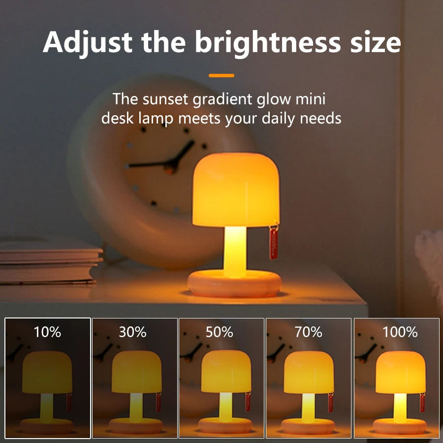 lampe table led rechargeable orange beige moderne ambiance tactile chambre table
