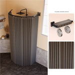 rideau plissé gris moderne pliable vis fixations salle bain étanche polyester