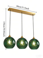 Suspension lumineuse moderne bleu clair vert foncé texture ondulée élégante chambre salon