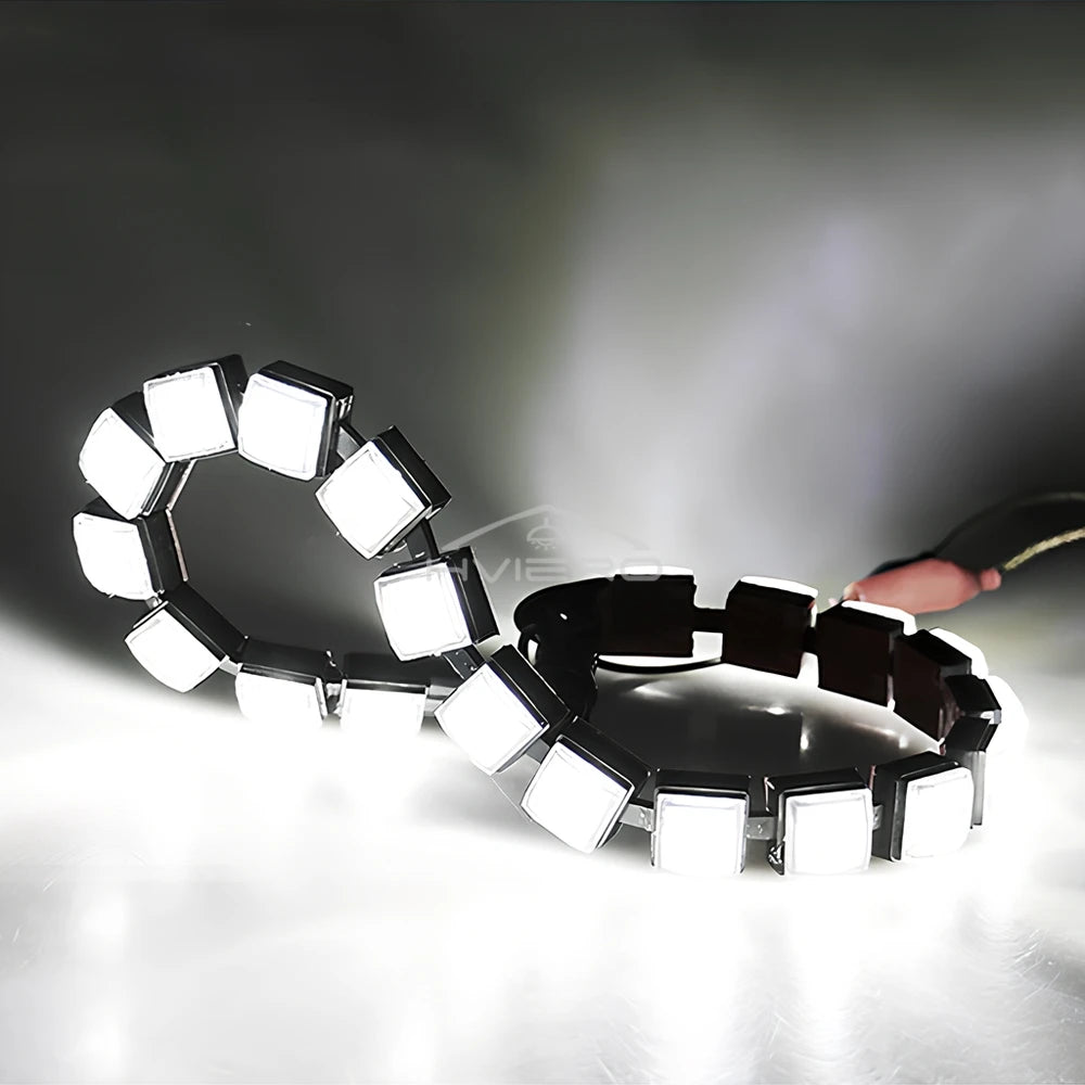bande led flexible adhésive carrés lumineux noir blanc moderne fonctionnelle 12v 6led 2000 lumens