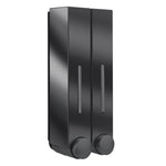 distributeur savon liquide noir blanc moderne adhésif easy install hygiène salle bain minimaliste matériaux