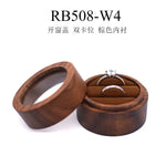 boîte bijoux bois vintage ronde rangement bague boucles d'oreilles présentation cadeau mariageOpaque brillant classique