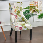 housse chaise velours extensible imprimé floral fauteuil salle manger moderne décoration