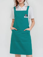 tablier toile noir vert foncé marron gris moderne poche avant épaulières cuisine restaurant