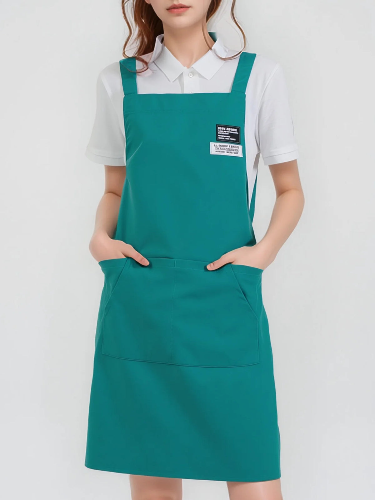 tablier toile noir vert foncé marron gris moderne poche avant épaulières cuisine restaurant