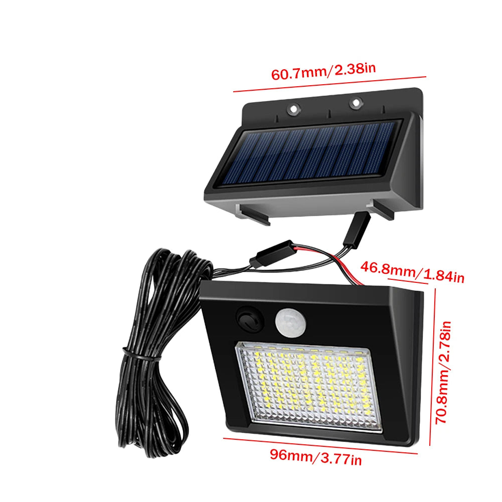 lumière solaire extérieure led moderne noire ip65 autoinstallation 32led 48led jardin
