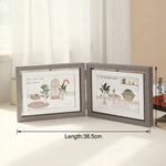 double cadre photo flottant rotation 360 bois texture moderne opaque transparentversible
