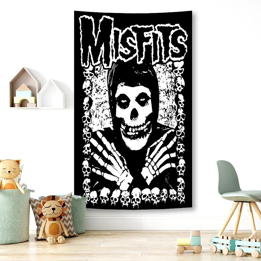 tapisserie graphique pop art rouge noir blanche bleue jaune imprimée polyestère lavable machine