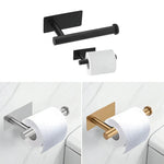porte rouleau papier toilette noir or argent adhésif moderne salle bain inoxydable matériau