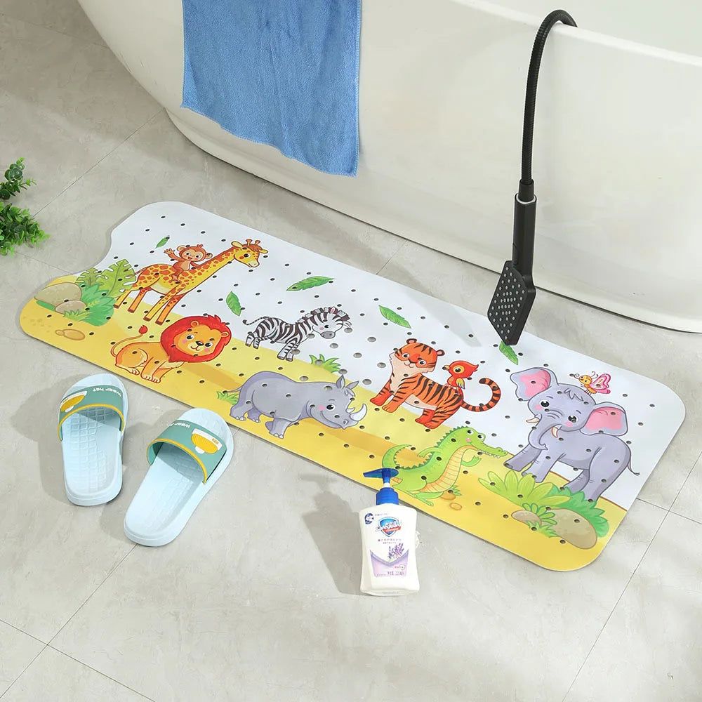 tapis bain anti dérapant thème marin poissons coraux dimensions 100cm 40cm moderne enfantin