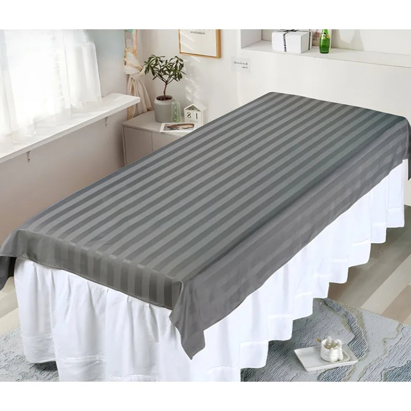drap table coton rayures horizontales blanc rose gris moderne facile entretien
