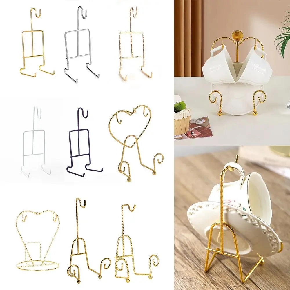 support vaisselle or filigrane moderne assiettes tasses cuillères réutilisable métal organisateur décoration cuisine