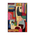 tableau abstrait impression toile couleurs vives forme rectangulaire sans cadre moderne deco mur chambre