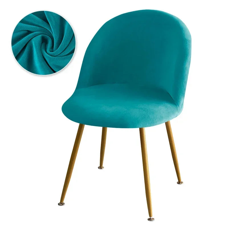 housse chaise velours unie moderne beige verte mariage banquet accueil fixe pieds métalliques dorés