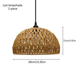 abat jour tressé naturel rustique moderne opacité suspension 30cm 300mm