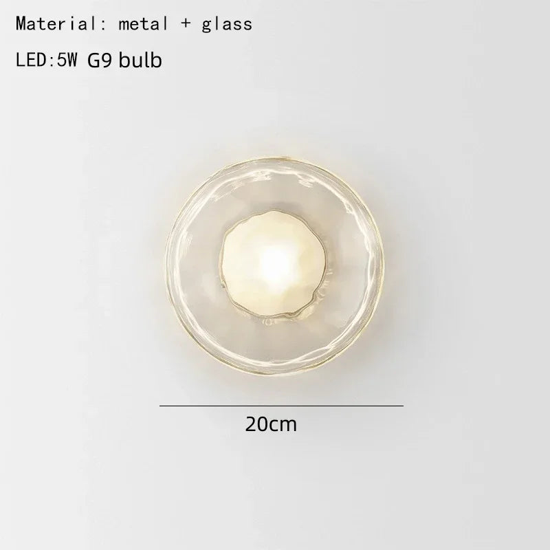 applique murale moderne minimaliste contemporaine verre translucen noir doré beige