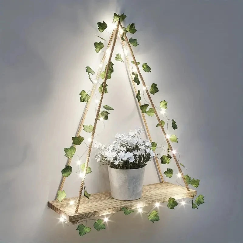 Guirlande décorative feuilles d'érable suspendue au mur