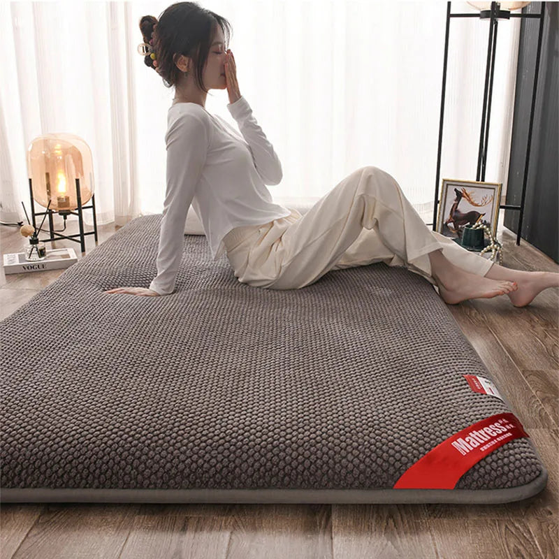 matelas pliable épais matelassé gris texture moderne automne hiver polyester