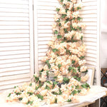 guirlande fleurs artificielles cerises rose clair décor mariage romantiqueintérieur festive