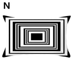 coussins géométriques motifs mandalas modernes polyester noir blanc minimaliste 30x50cm