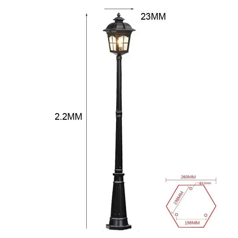 lampe rue or noire rétro classique ip65 led 220v extérieure industrielle