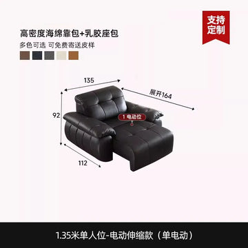 Canapé lit moderne simili cuir noir oreillers variable bed électrique 285cm