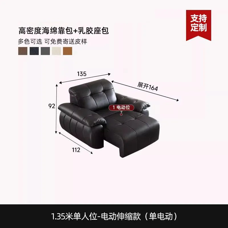 Canapé lit moderne simili cuir noir oreillers variable bed électrique 285cm