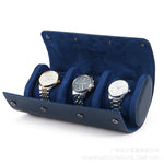 boîtes montres simili cuir noir bleu marron classiques montres protection anti poussière