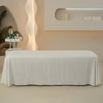 couvre lit massage uni beige clair polyester coton moderne taille 230x115cm