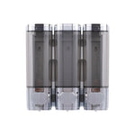 distributeur savon noir transparent moderne fixation murale bouton déclenchement lisse minimaliste