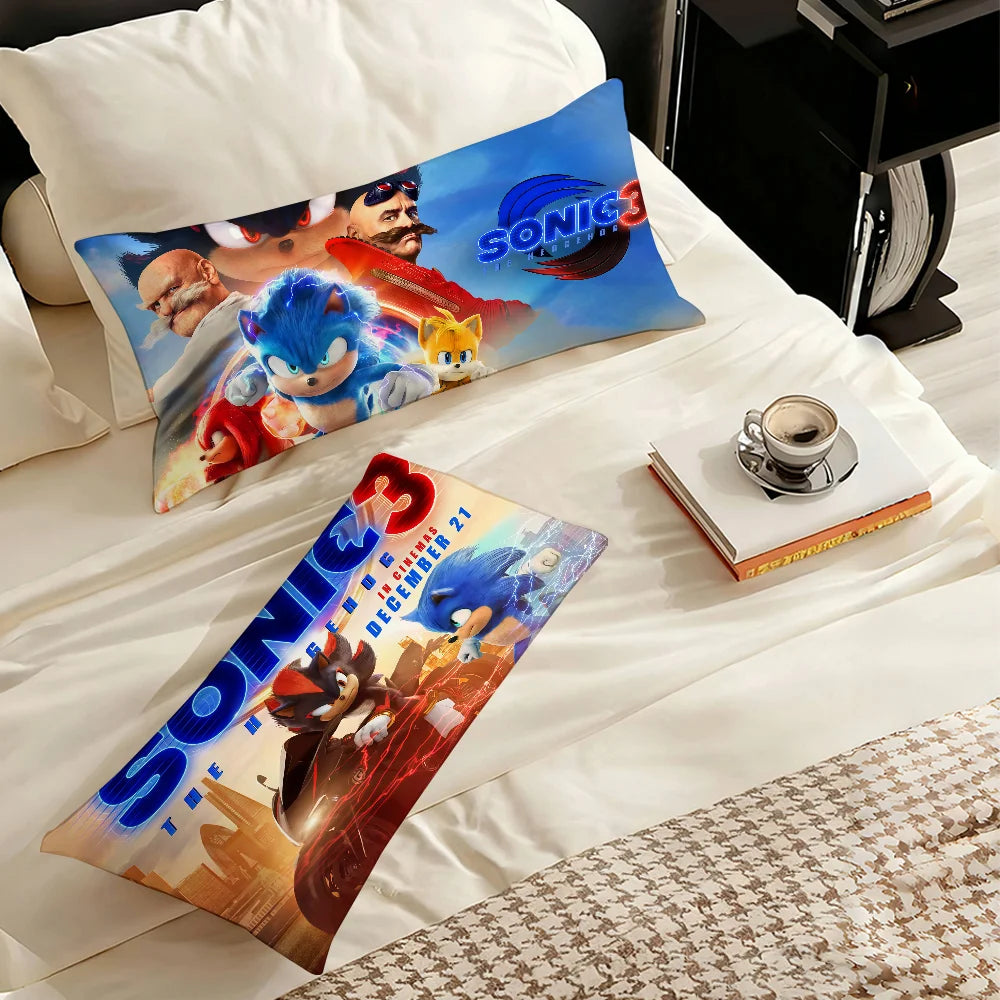 coussin moderne sonic bleu rouge blanc non toxique polyester