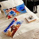 coussin moderne sonic bleu rouge blanc non toxique polyester