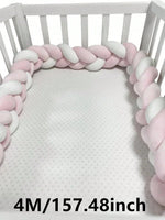coussin lit tressé berceau bébé protection lit enfant doux blanc rose gris