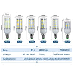 ampoules led blancs grains maïs modernes e14 e27 salon chambre 360 lumens