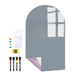 tableau blanc effaçable arche enfants motif scolaire feutres couleurs moderne adhésif gris rose vert