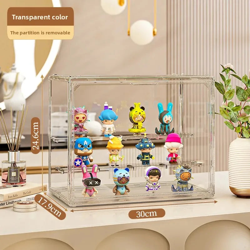 boîte rangement transparente moderne figurines collection empilable respectueux environnement plastique sans bpa