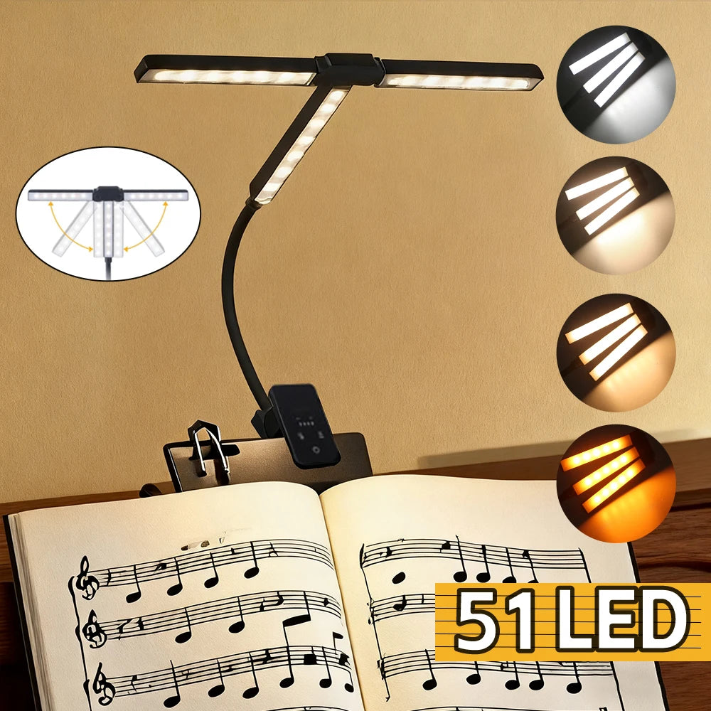 lampe led noire pinces interrupteur tactile rechargeable moderne couleurs réglables 51 leds