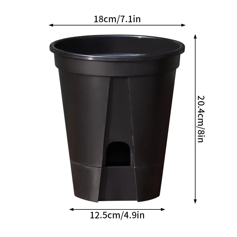 pots plantes transparents auto arrosants modernes plastique blanc rond lisses