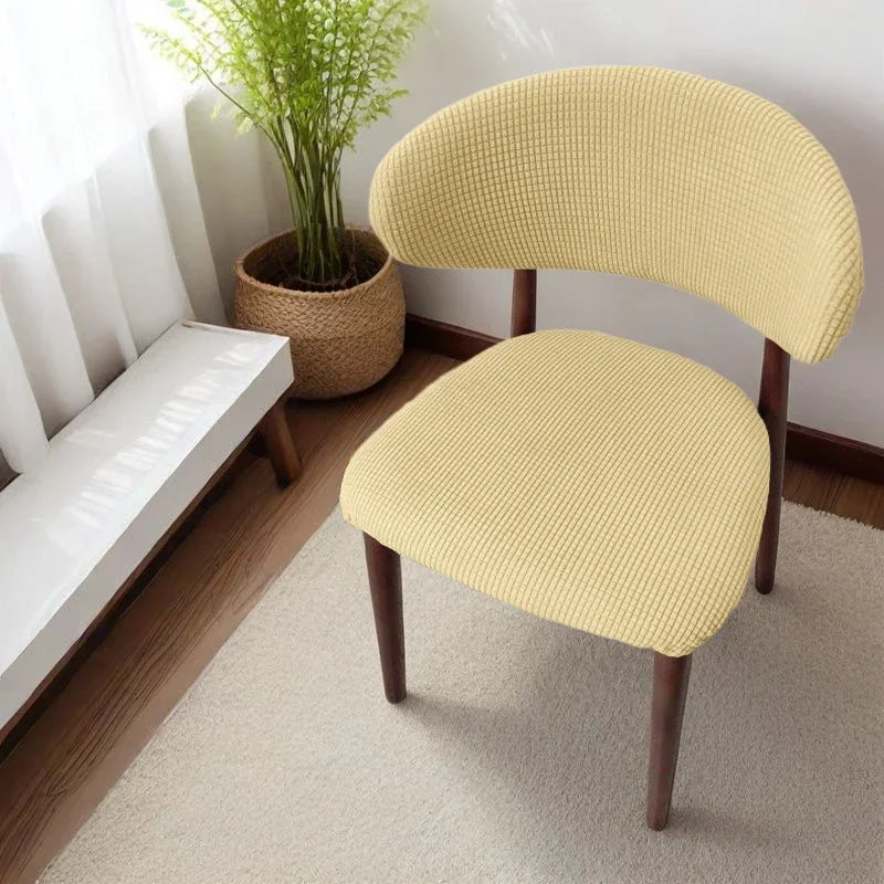 housse chaise moderne tissu carreaux beige gris vert adhésif polyester