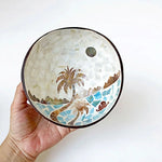 bol décoratif coquille coco artisanal mosaïque bois rangement bijoux clés maison