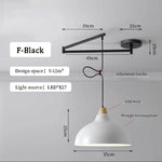 lampe suspendue moderne blanc noir flux lumineux led interrupteur bouton decoration chambre coucher