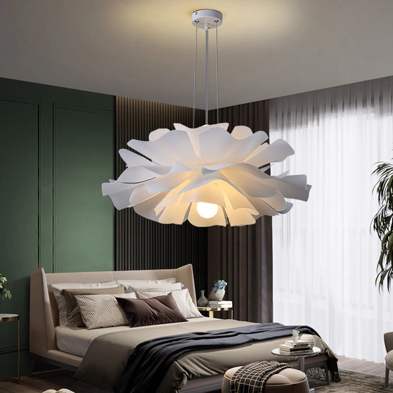 Suspension lumineuse moderne acrylique blanc feuilles stylisées 4200K 3000K 6000K