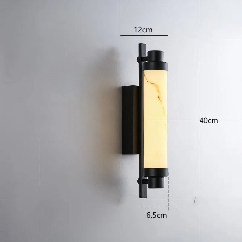 lampe murale moderne marbre artificiel beige noir fixée mur flux lumineux led 249 2000