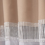 rideau moderne élégant polyester translucide motif rayures beige blanc salon