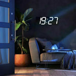 horloge numérique moderne horloge table blanc numeros lumineux relief moderne opacité support mural