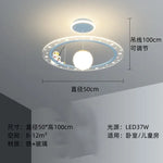 suspension lumineuse moderne astronaute étoiles blanche dorée bleue anneaux concentriques
